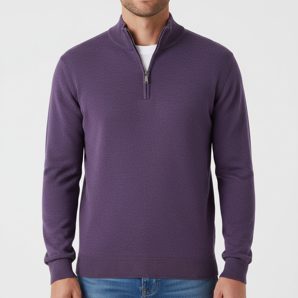 Comfortabele Merinowol Pullover met Rits voor Warmte en Stijl 6