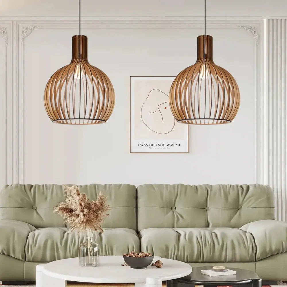 Dimbare Hanglamp voor Gezellige Woonkamer Verlichting – Houten Design 7