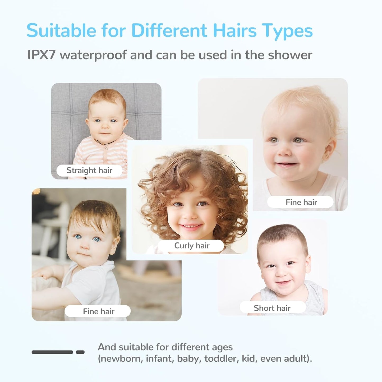 Draadloze Baby Tondeuse met Automatische Haaropzuiging