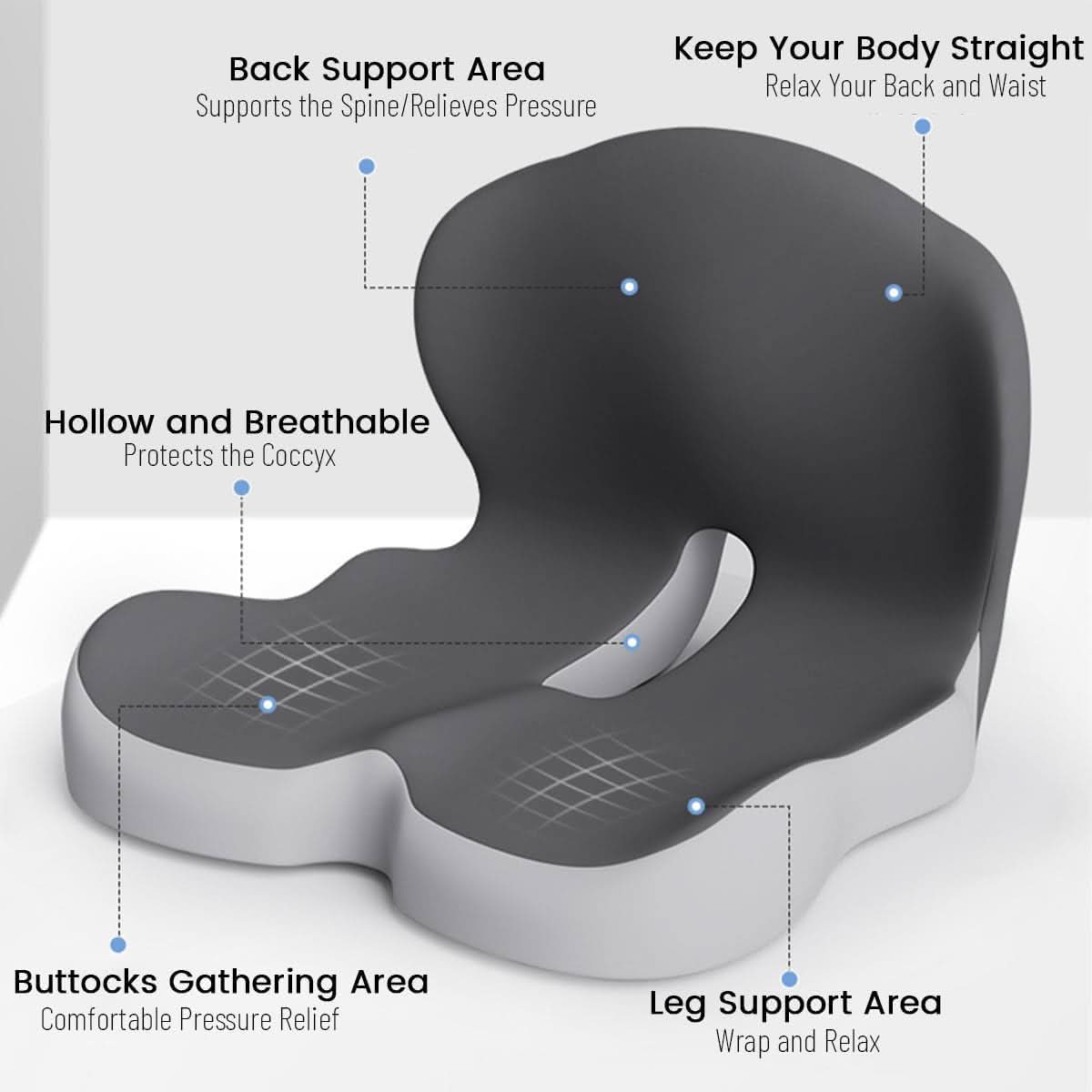 Ergonomisch Zitkussen voor Comfortabel Zitten en Ondersteuning 7