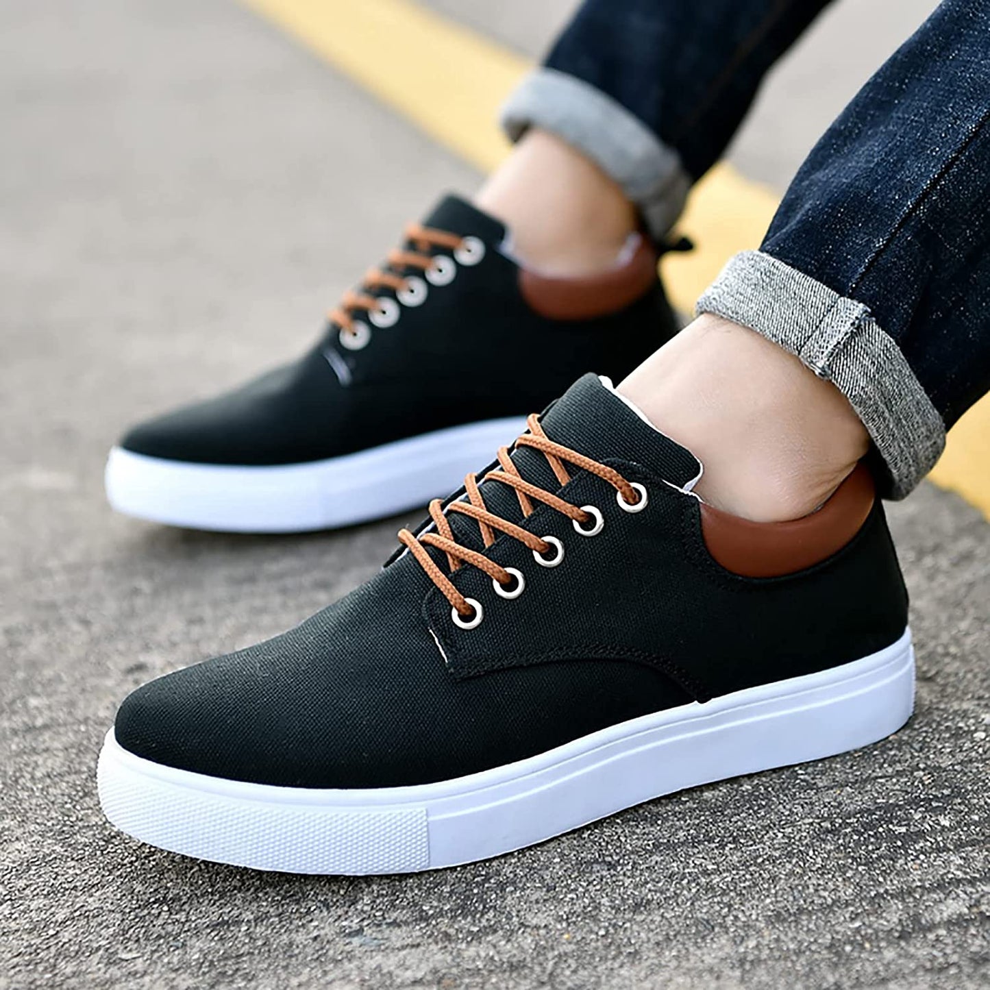 Ondersteunende Herensneakers voor Comfortabel Lopen - Zwart 2