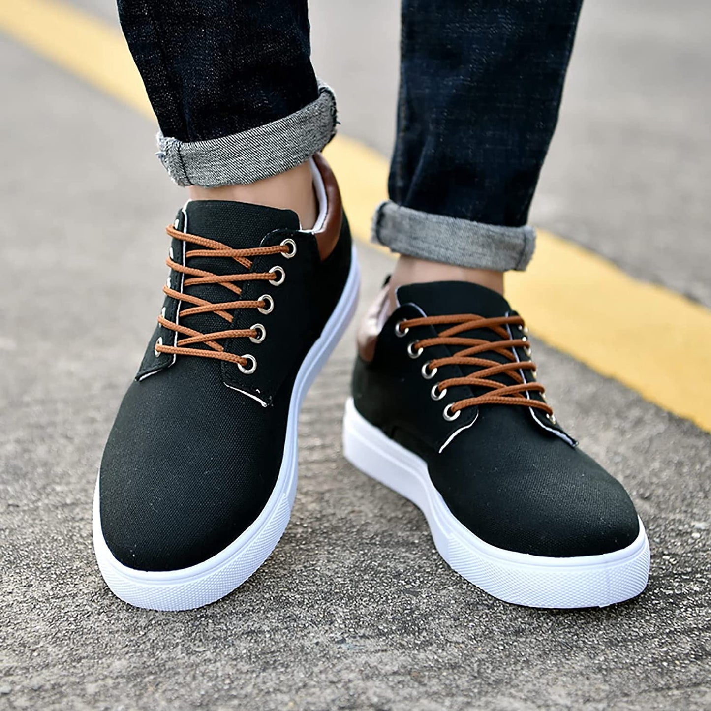 Ondersteunende Herensneakers voor Comfortabel Lopen - Zwart 3