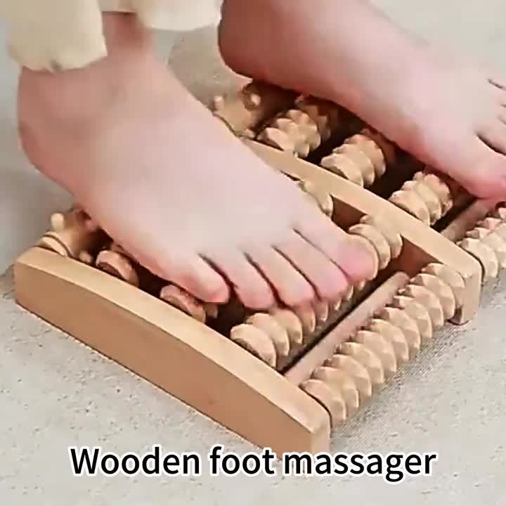 Ontspannende Voetroller voor Vermoeide Voeten – Ergonomisch Houten Massageapparaat