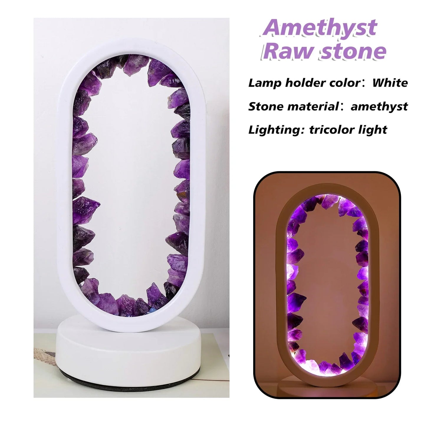 Rustgevende Amethist Lamp voor Ontspanning en Sfeer 10