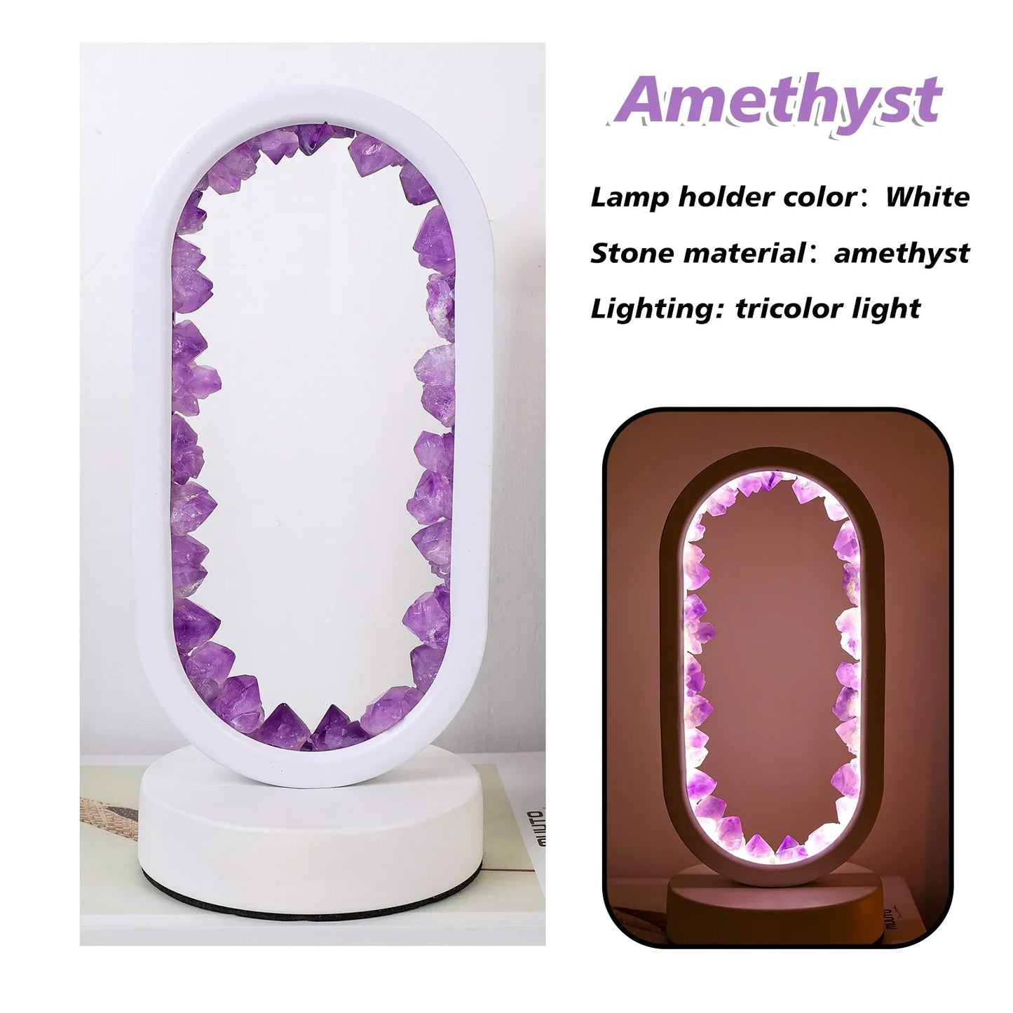 Rustgevende Amethist Lamp voor Ontspanning en Sfeer 13