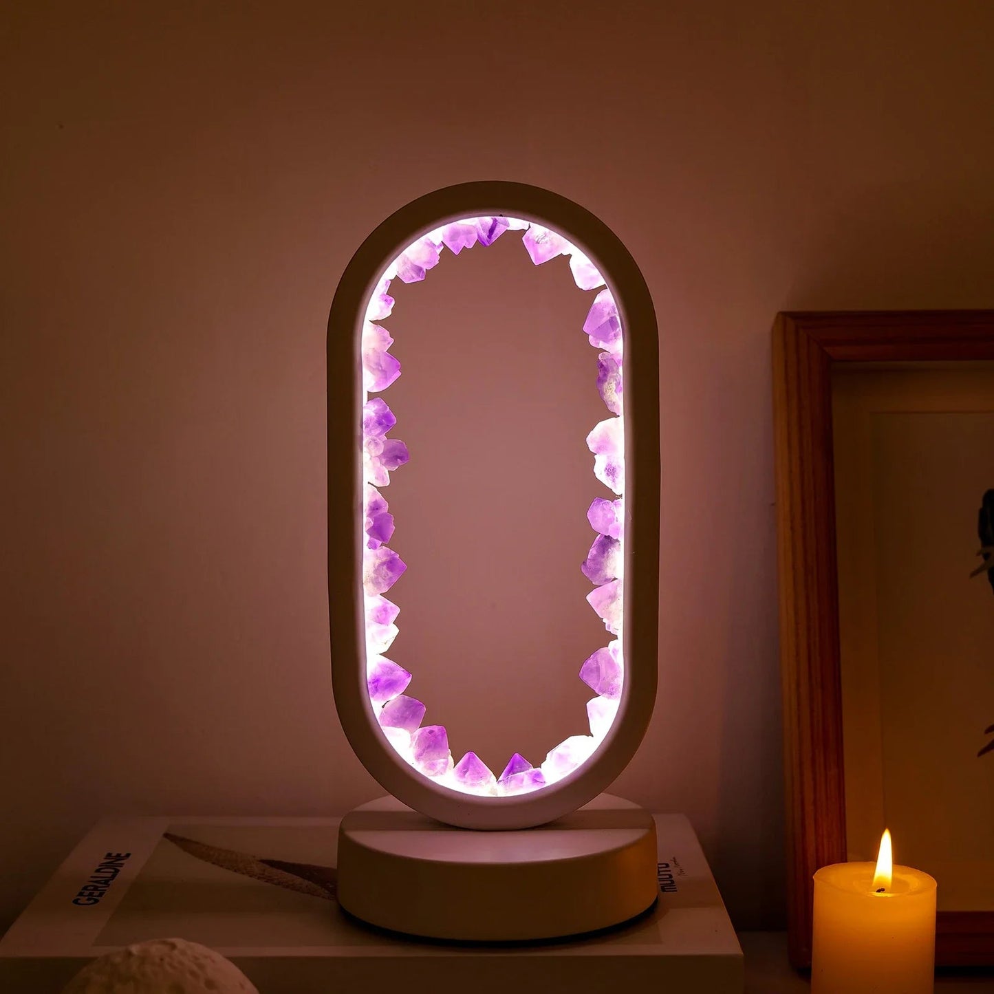 Rustgevende Amethist Lamp voor Ontspanning en Sfeer 3