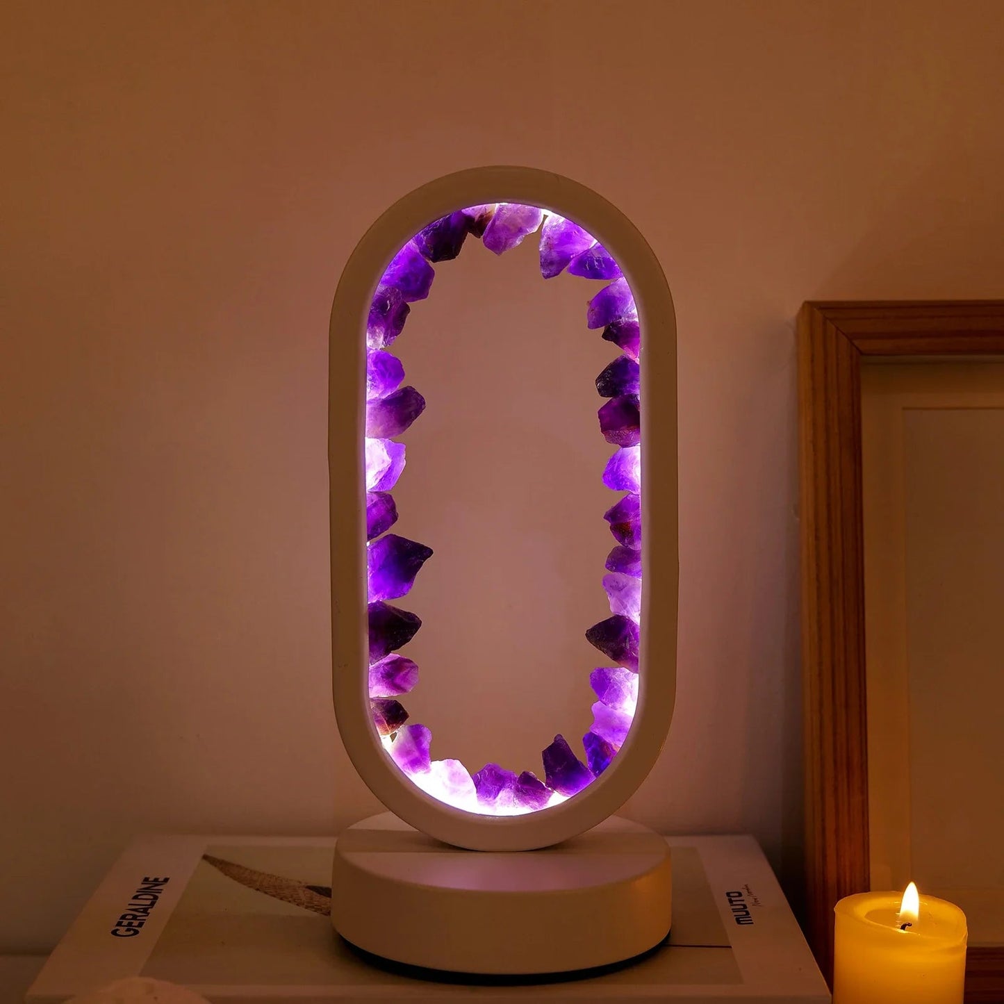 Rustgevende Amethist Lamp voor Ontspanning en Sfeer 4