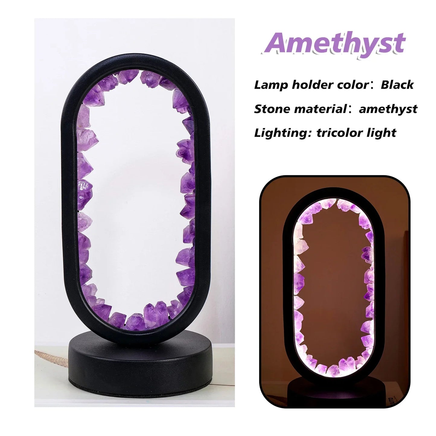 Rustgevende Amethist Lamp voor Ontspanning en Sfeer 9
