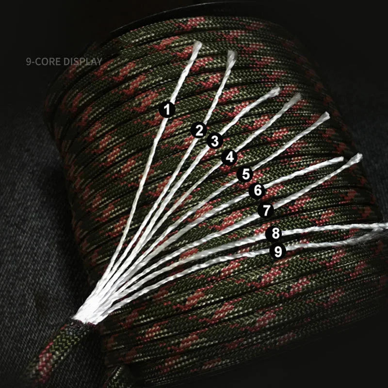 Sterk Paracord Touw voor Outdoor Avonturen – 100m 9-Kern 3