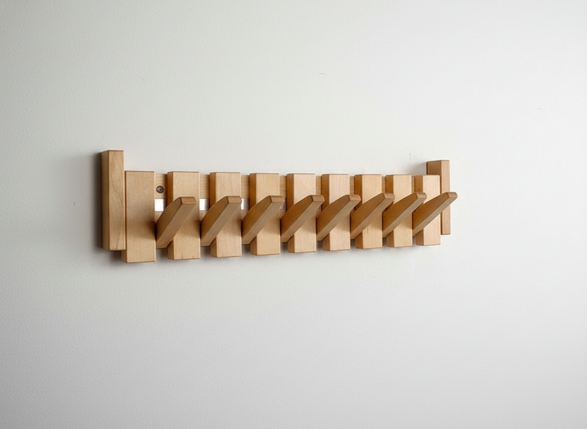 Stijlvolle Houten Kapstok voor Ruimtebesparing en Organisatie 9