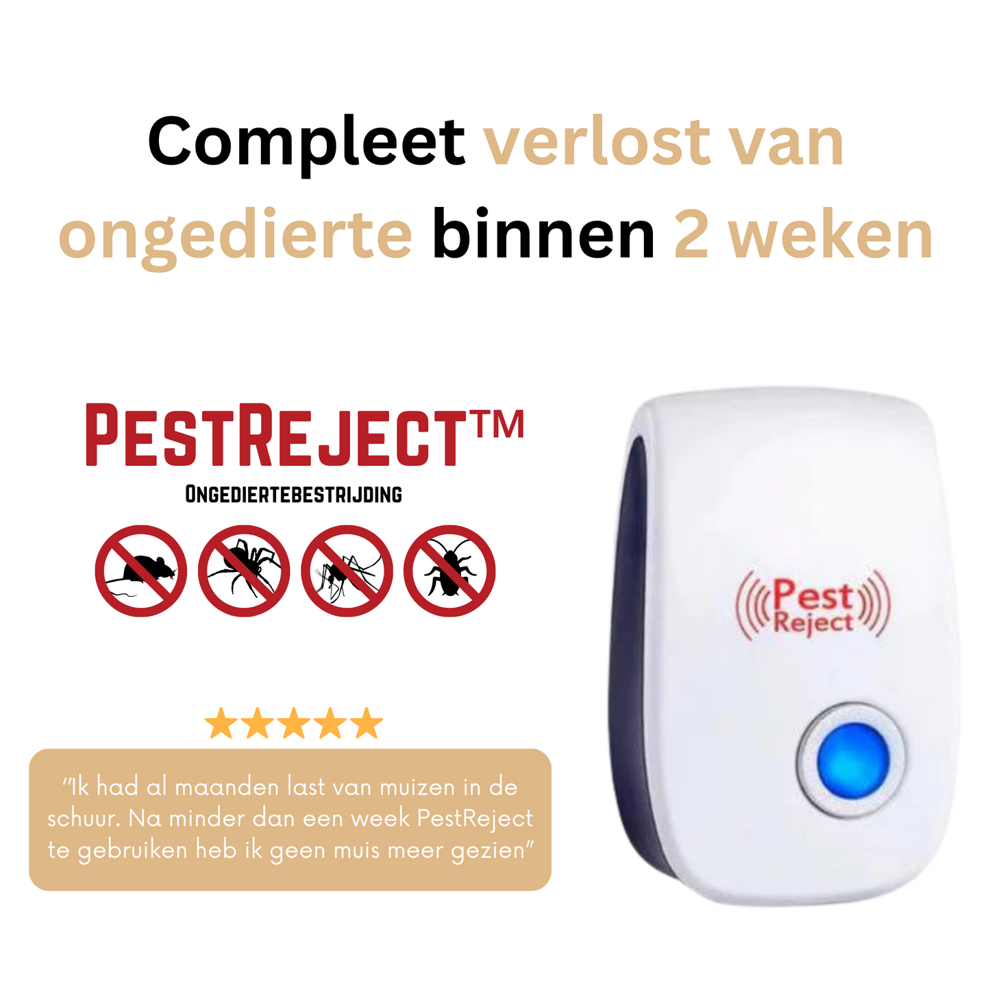 Ultrasone Ongediertebestrijding voor Veilig Huis – Tot 40 m² 1