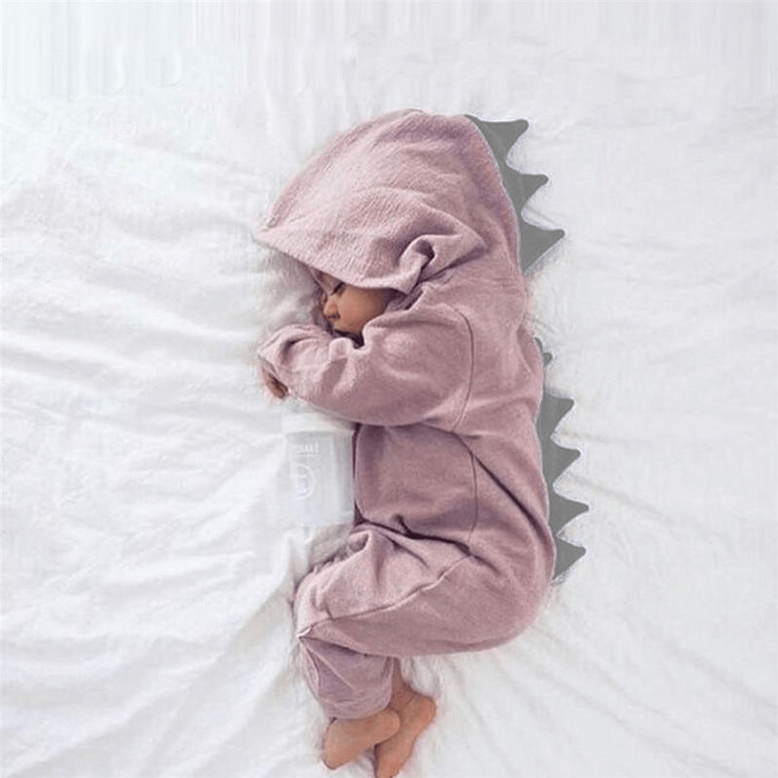 Zachte Dinosaurus Romper voor Baby's met Lange Mouw en Comfort 2