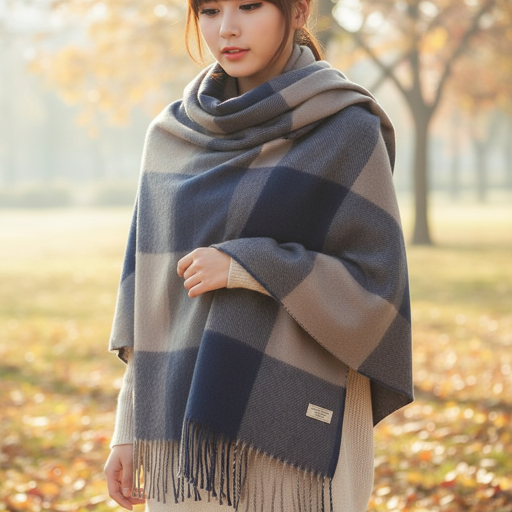 Zachte Sjaal Dames voor Stijlvolle Warmte – Trendy Ruitpatroon 1