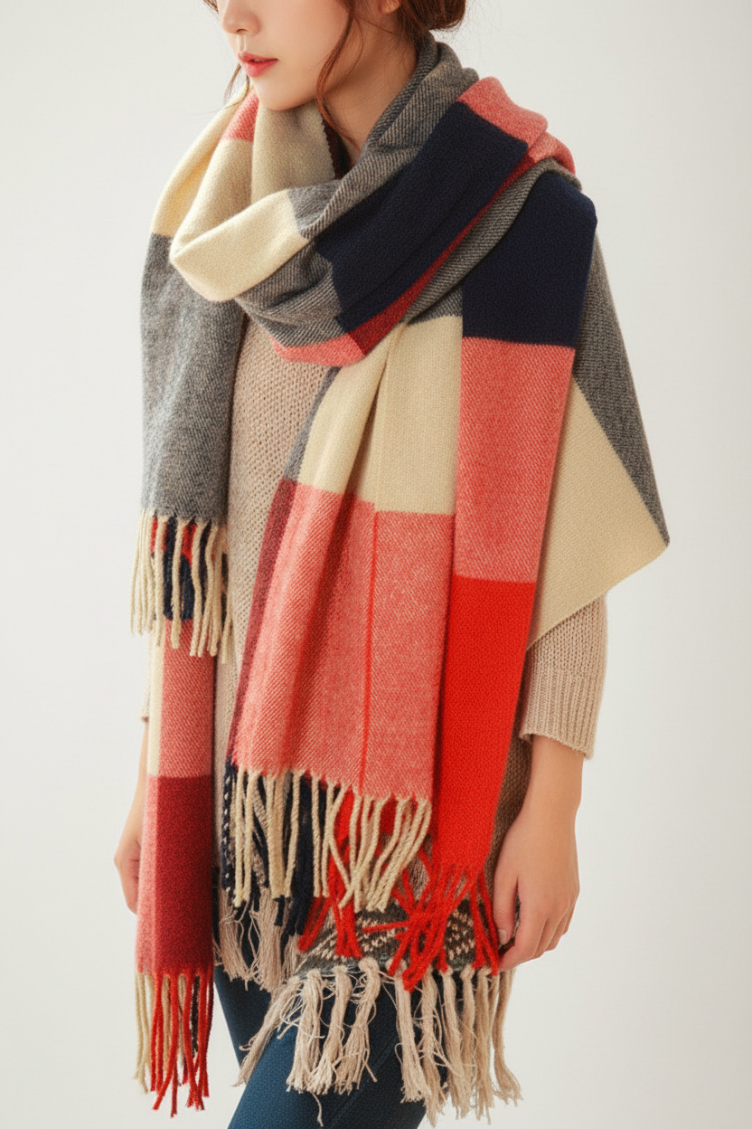 Zachte Sjaal Dames voor Stijlvolle Warmte – Trendy Ruitpatroon 11