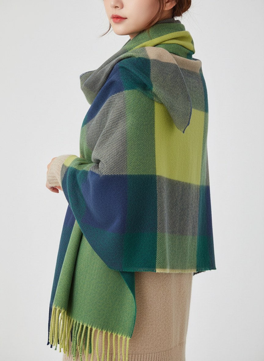 Zachte Sjaal Dames voor Stijlvolle Warmte – Trendy Ruitpatroon 12