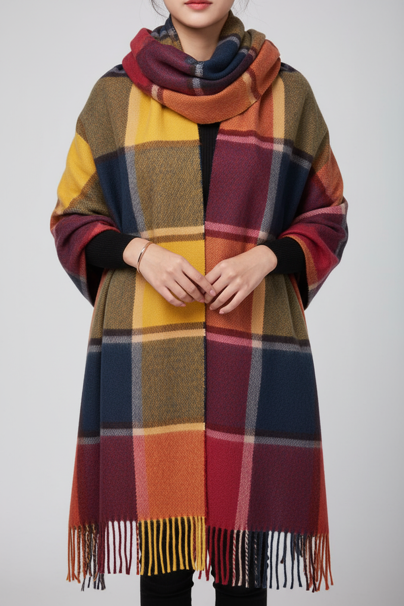 Zachte Sjaal Dames voor Stijlvolle Warmte – Trendy Ruitpatroon 13