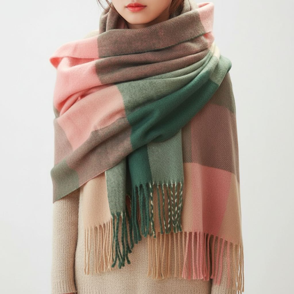 Zachte Sjaal Dames voor Stijlvolle Warmte – Trendy Ruitpatroon 14