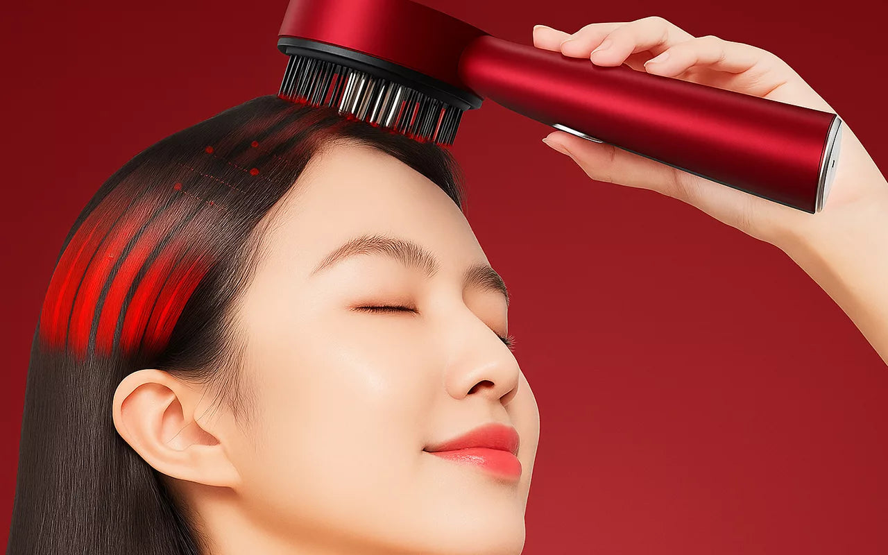 Roodlicht Hoofdhuid Borstel – Stimuleert Haargroei & Massage