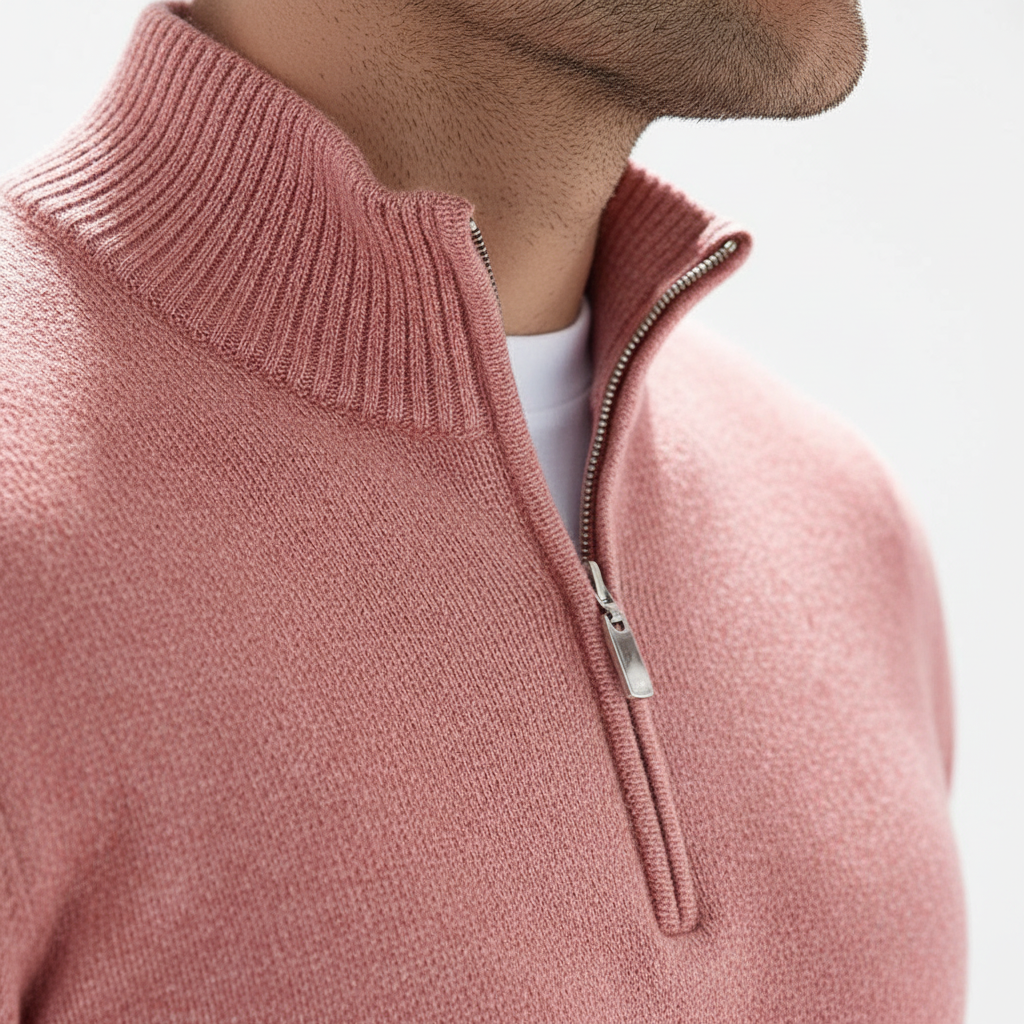 Comfortabele Merinowol Pullover met Rits voor Warmte en Stijl 3