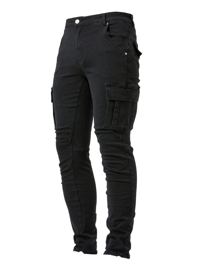 Comfortabele Slim Fit Cargo Jeans voor Dames met Multi-Pockets 1