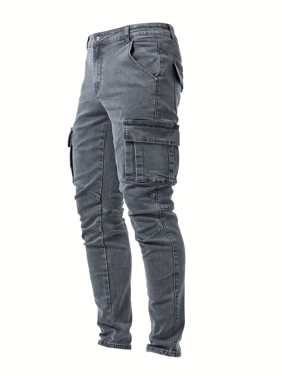 Comfortabele Slim Fit Cargo Jeans voor Dames met Multi-Pockets 3