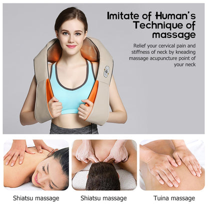 Diepe Shiatsu Massagekussen met Warmte voor Ontspanning