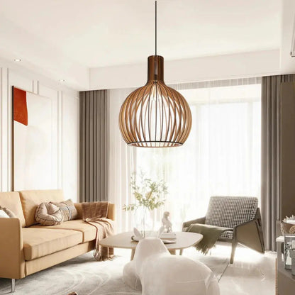 Dimbare Hanglamp voor Gezellige Woonkamer Verlichting – Houten Design 2