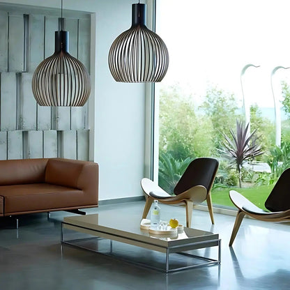 Dimbare Hanglamp voor Gezellige Woonkamer Verlichting – Houten Design 4