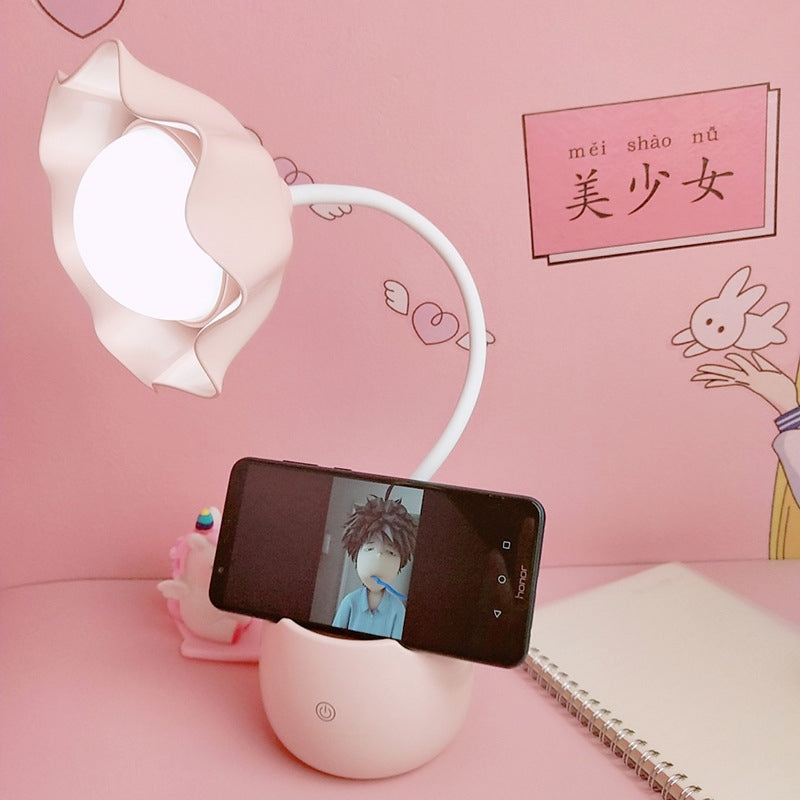 Dimbare Kawaii Bureaulamp met Aanraakbediening – Flexibele Zwanenhals 0