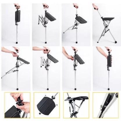 Ergonomische Wandelstok met Zitfunctie voor Comfortabel Rusten