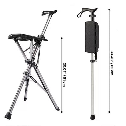 Ergonomische Wandelstok met Zitfunctie voor Comfortabel Rusten