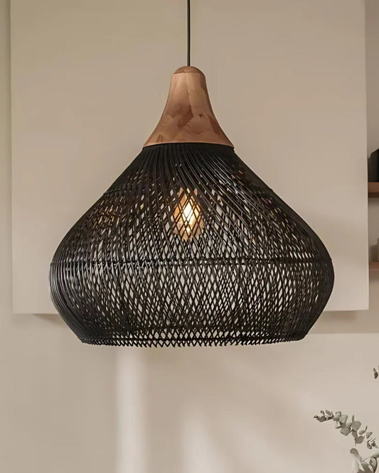 Gezellige Rotan Hanglamp voor Boho Woonkamer Sfeer 0