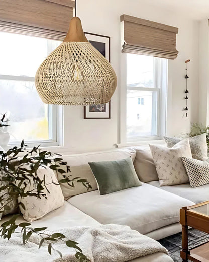 Gezellige Rotan Hanglamp voor Boho Woonkamer Sfeer 7