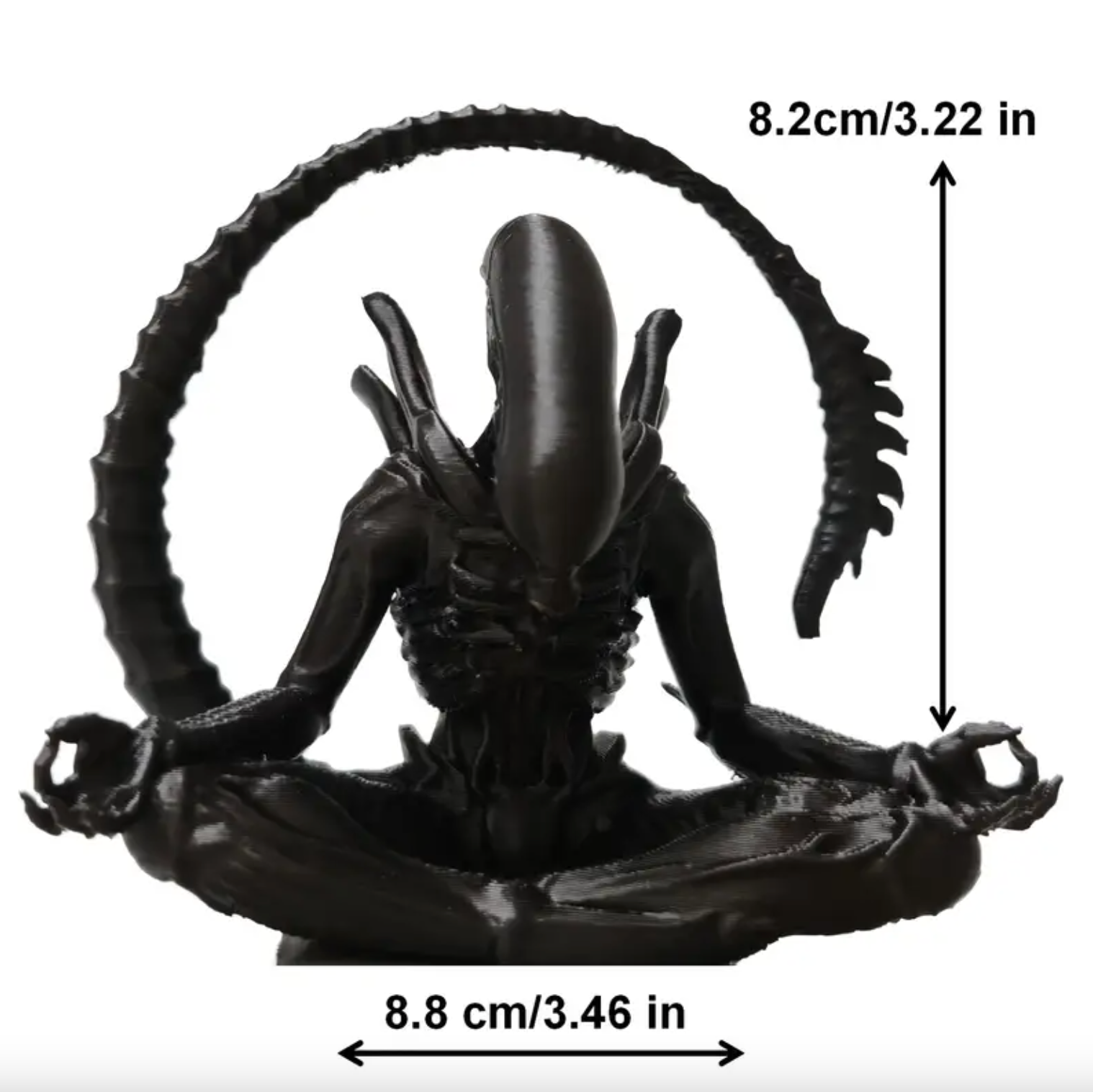 Meditatief Xenomorph Beeldje voor Innerlijke Rust en Unieke Decoratie 1