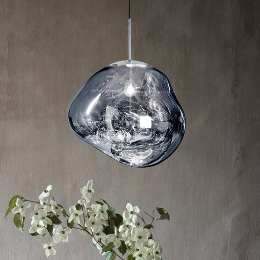 Moderne Hanglamp voor Eetkamer met Uniek Design in Zilver en Rood 0