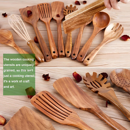 Natuurlijke Keukengerei Set voor Stijlvol Koken – 11-delig Teakhout 3
