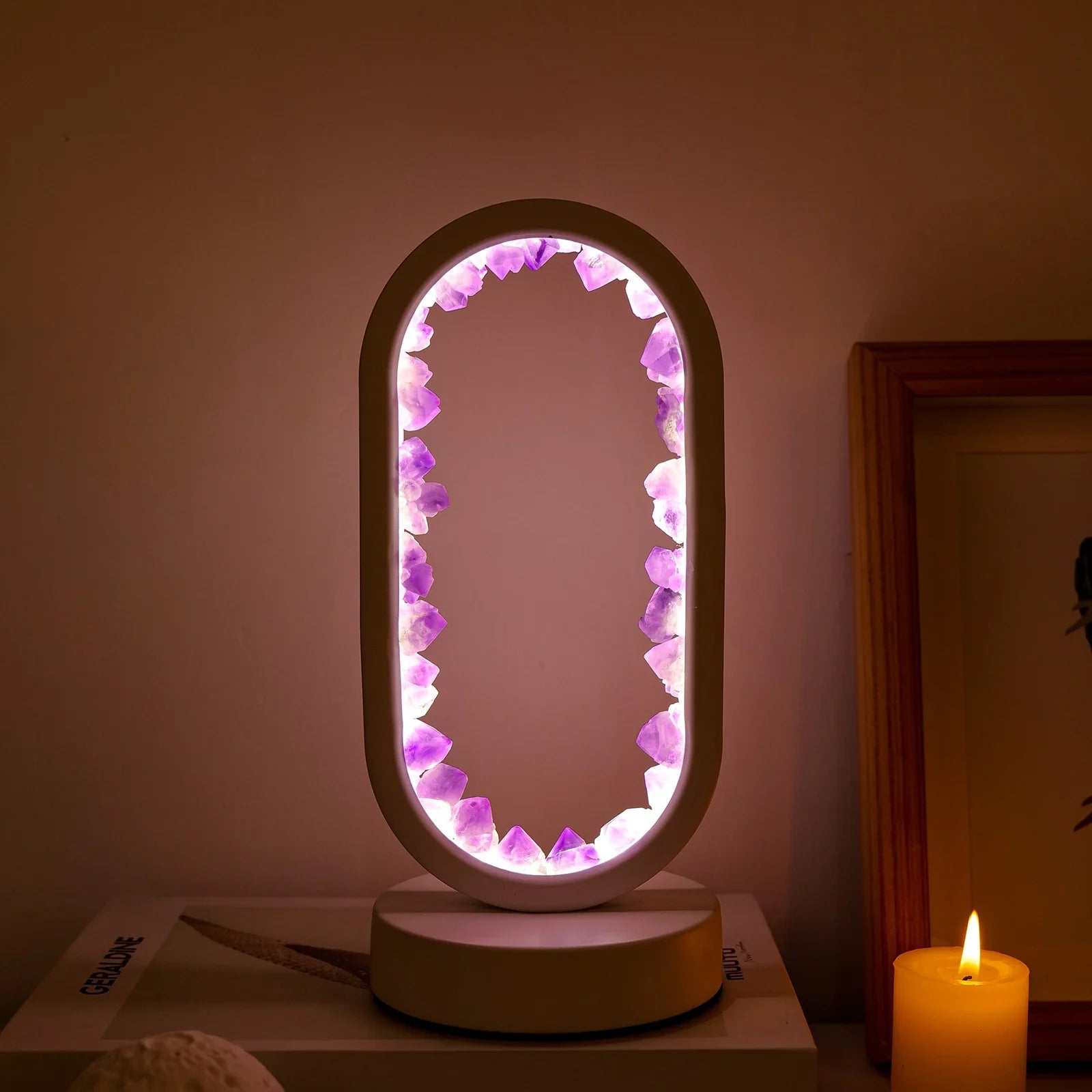 Rustgevende Amethist Lamp voor Ontspanning en Sfeer 3
