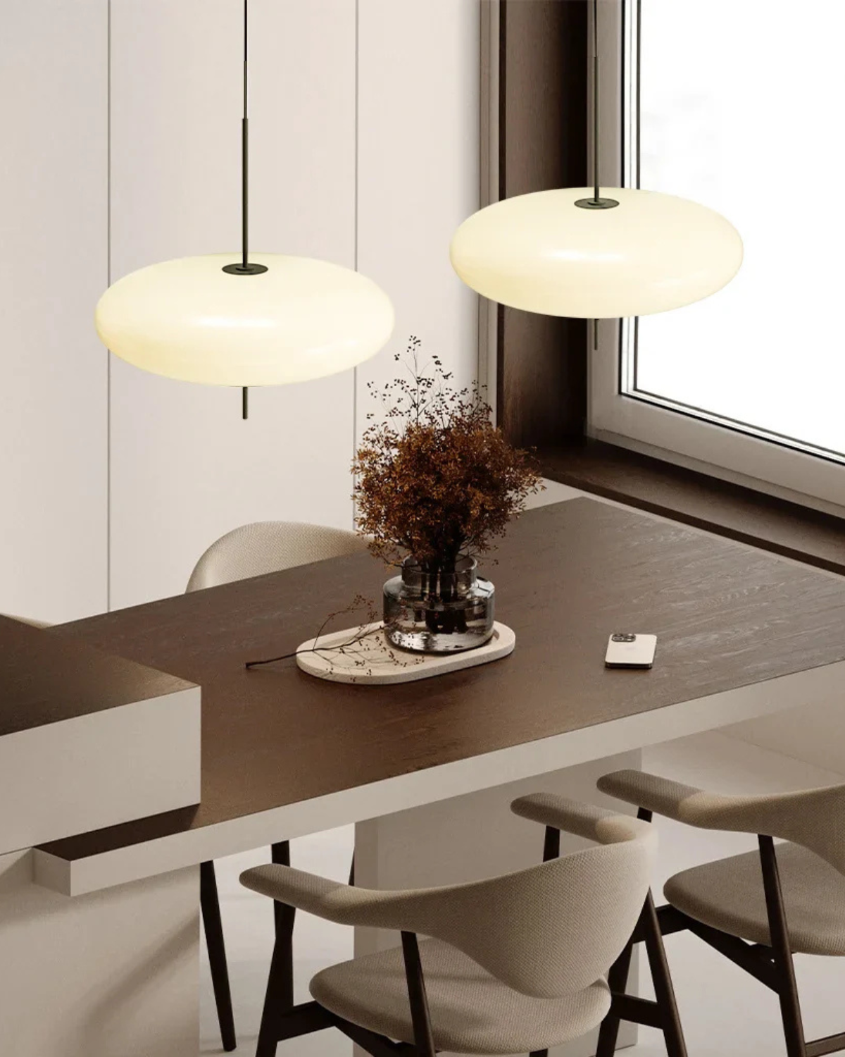 Sfeervolle Hanglamp voor Eettafel met Opaalglas Design 5