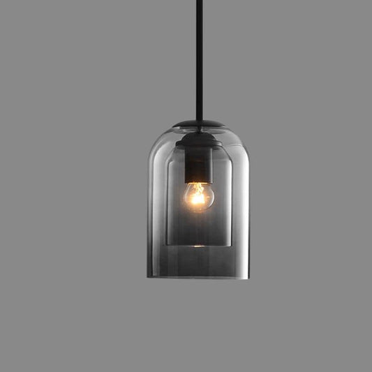 Sfeervolle Hanglamp voor Woonkamer met Dubbel Glas en Zwart Ontwerp 0