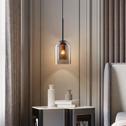 Sfeervolle Hanglamp voor Woonkamer met Dubbel Glas en Zwart Ontwerp 2