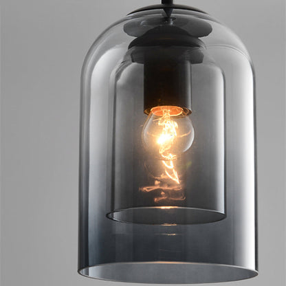 Sfeervolle Hanglamp voor Woonkamer met Dubbel Glas en Zwart Ontwerp 7