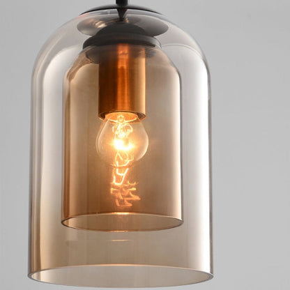 Sfeervolle Hanglamp voor Woonkamer met Dubbel Glas en Zwart Ontwerp 8