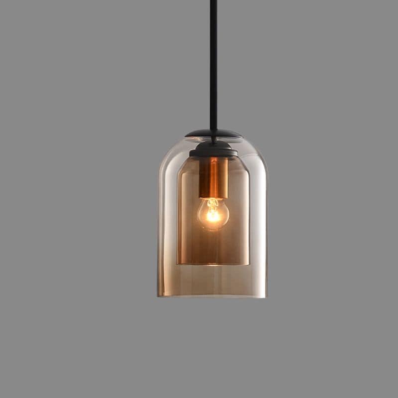 Sfeervolle Hanglamp voor Woonkamer met Dubbel Glas en Zwart Ontwerp 9