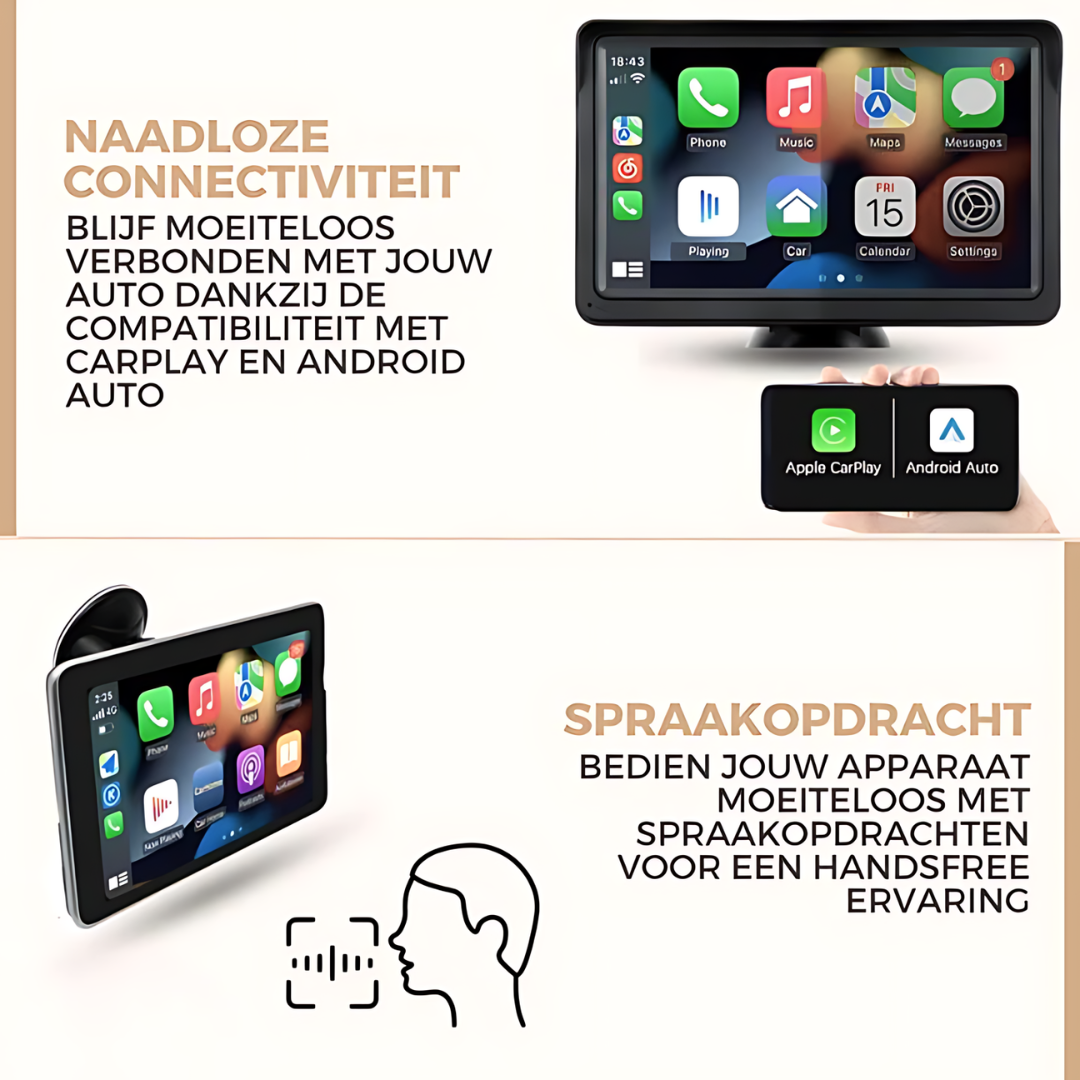 Slim Scherm voor Eenvoudige Autorit met CarPlay en Android Auto 6