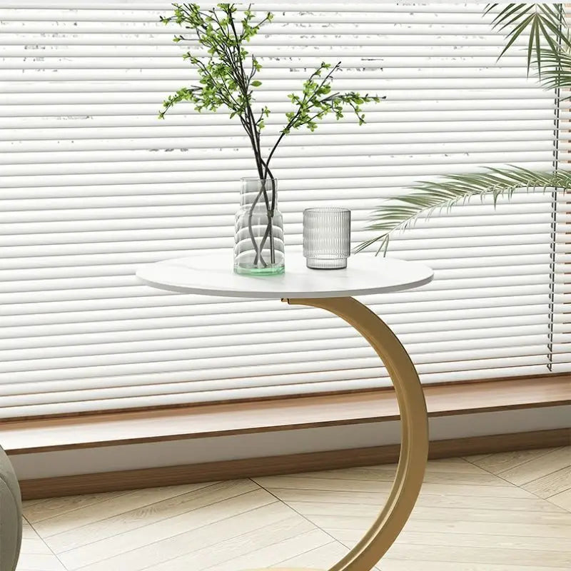 Stijlvolle Ronde Bijzettafel voor Compacte Ruimtes - Verstevigd Ontwerp 5