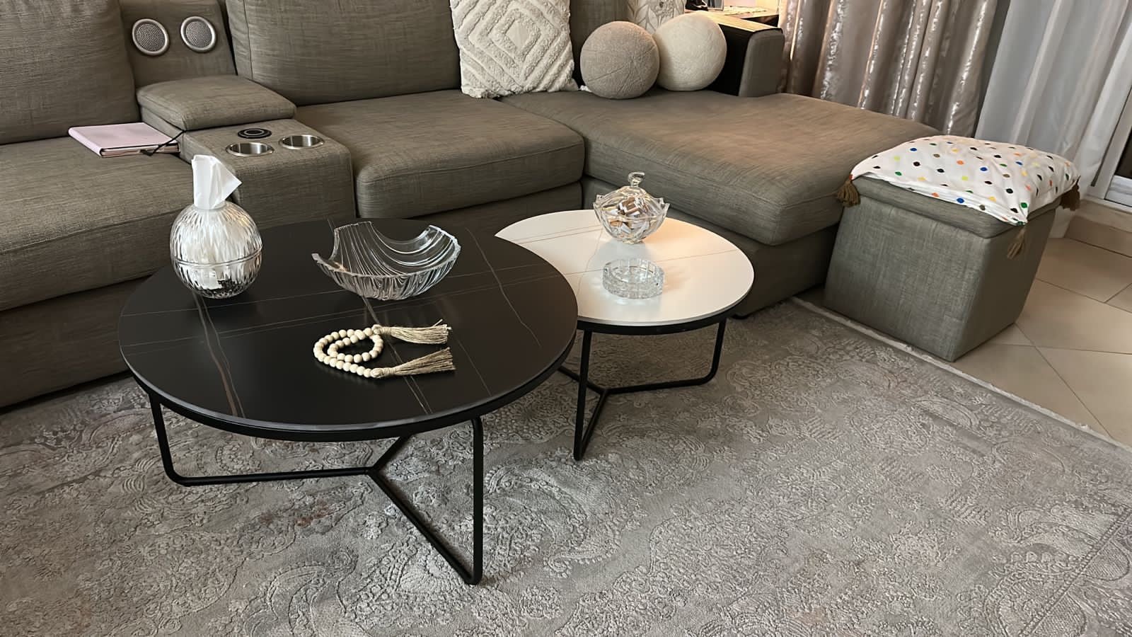 Stijlvolle Salontafelset van Gesinterde Steen voor Modern Interieur 2