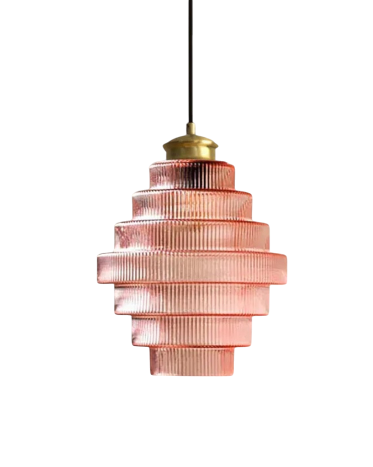 Warme Hanglamp voor Eettafel met Gelaagd Glas en Gouden Accent 8