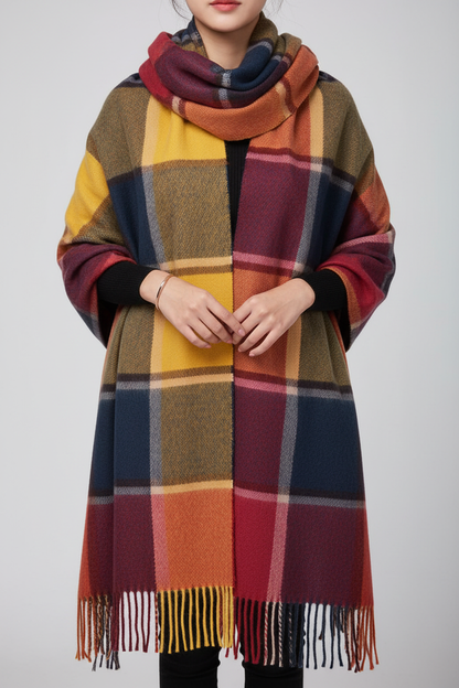 Zachte Sjaal Dames voor Stijlvolle Warmte – Trendy Ruitpatroon 13